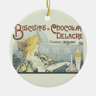 Adorno De Cerámica Arte Nouveau de Chocolate