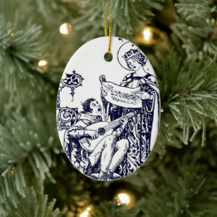 Adorno De Cerámica Arte Nouveau de villancistas navideños medievales