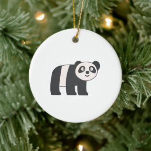 Adorno De Cerámica Arte plano de oso panda lindo minimalista