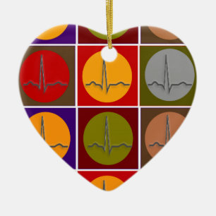 Adorno De Cerámica Arte pop cardiaco de QRS