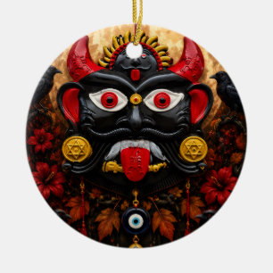 Adorno De Cerámica Arte popular Bommai Drishti de ojo maligno gótico 