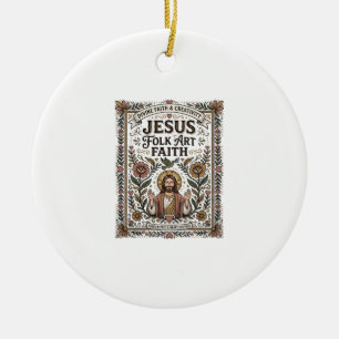 Adorno De Cerámica Arte popular de Jesús Fe católica Arte popular cri