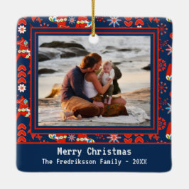 Adorno De Cerámica Arte Popular Rojo Dala sueca caballo y foto de pat