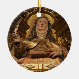 Adorno De Cerámica Arte religioso que representa a Santa Teresa