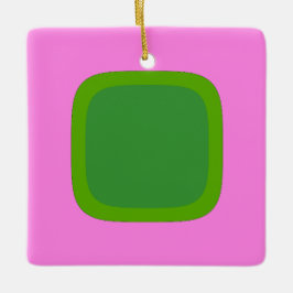 Adorno De Cerámica Arte Retro Groovy Rosa y Verde 1105
