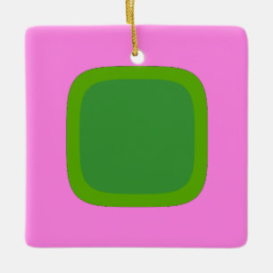 Adorno De Cerámica Arte Retro Groovy Rosa y Verde 1105