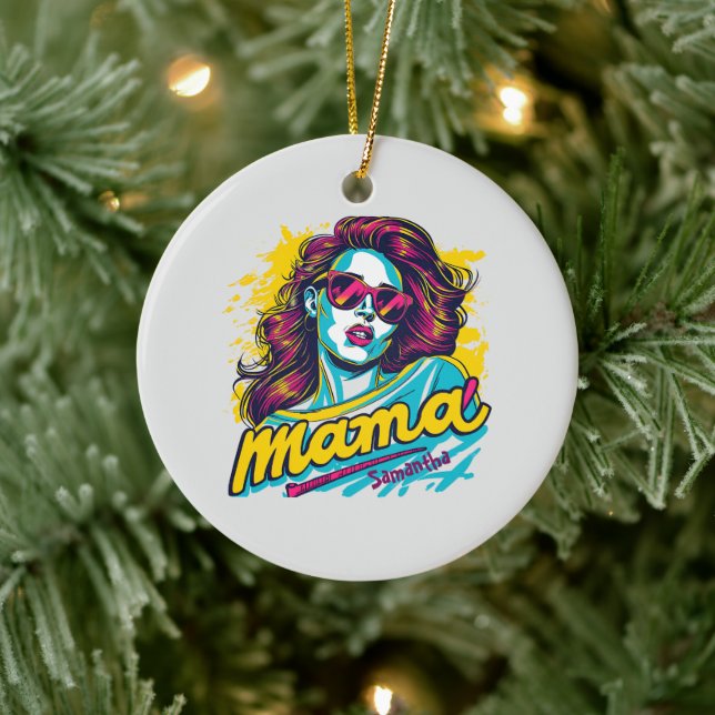 Adorno De Cerámica Arte Retro Mama Pop Personalizado (12) (Árbol)