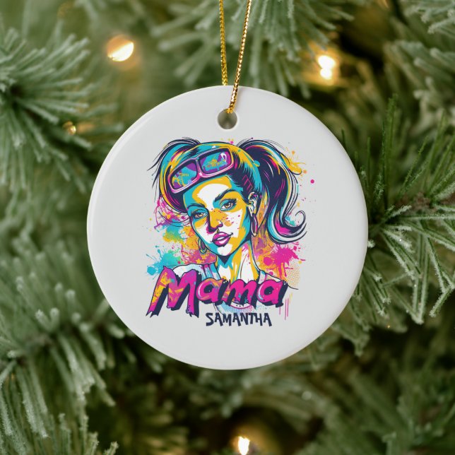 Adorno De Cerámica Arte Retro Mama Pop Personalizado (18) (Árbol)