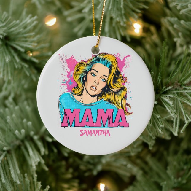 Adorno De Cerámica Arte Retro Mama Pop Personalizado (20) (Árbol)