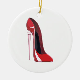 Adorno De Cerámica Arte rojo del zapato del estilete del talón de