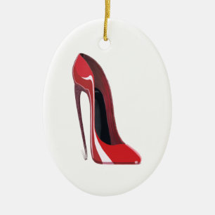 Adorno De Cerámica Arte rojo del zapato del estilete del talón loco