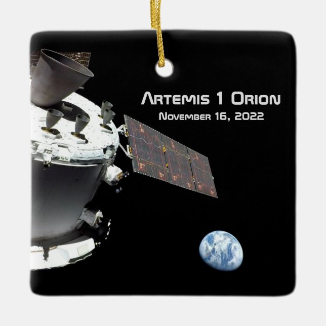 Adorno De Cerámica Artemis Orion Spacecraft Blue Marble (Anverso)