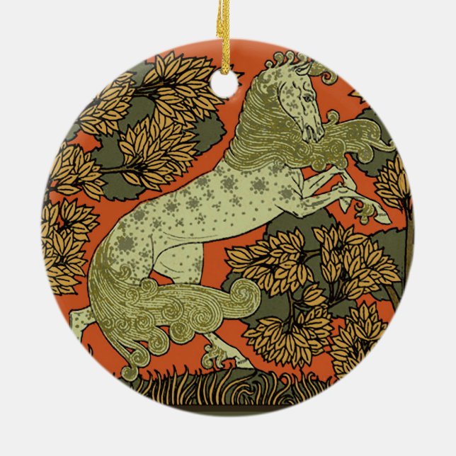 Adorno De Cerámica Artesanías medievales de caballos Nouveau (Atrás)