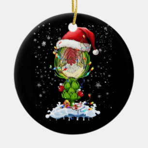 Adorno De Cerámica Artichoke Lover Lughing Xmas Santa Artichoke Chris