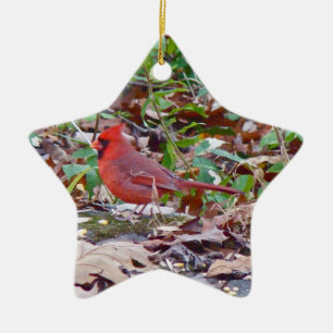 Adorno De Cerámica Artículos navideños del cardenal Merry
