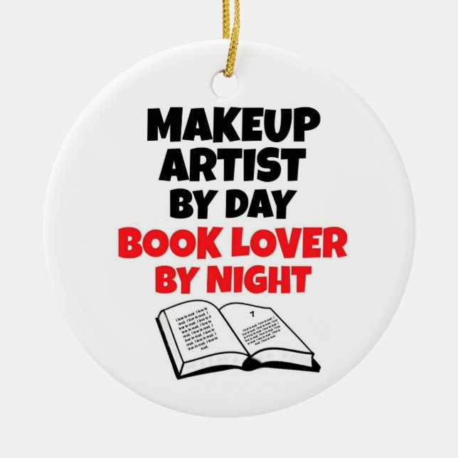 Adorno De Cerámica Artista de maquillaje por amante del libro diario  (Frente)