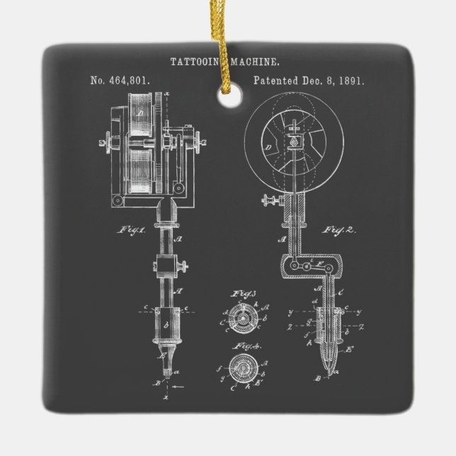 Adorno De Cerámica Artista de tatuajes vintage (Anverso)