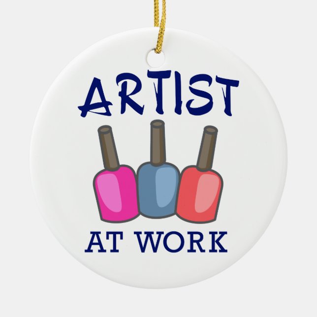 Adorno De Cerámica Artista en el trabajo (Frente)