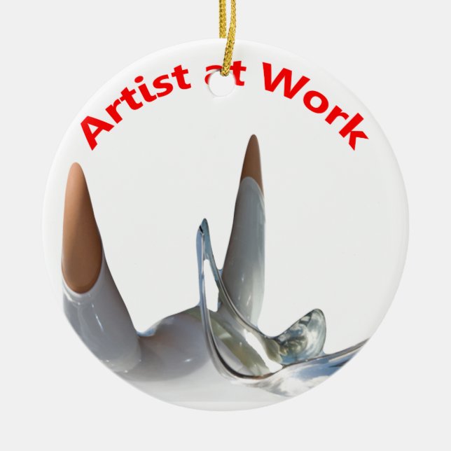 Adorno De Cerámica Artista en el trabajo (Frente)