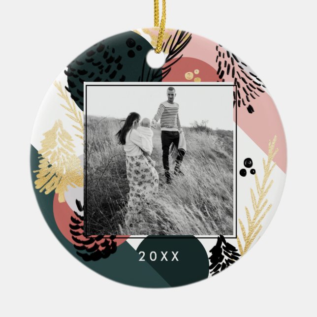 Adorno De Cerámica Artista moderno | Foto mínima de cono verde de pin (Frente)