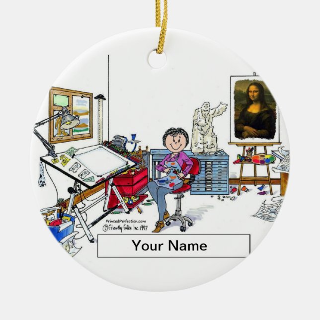 Adorno De Cerámica Artista - Mujer (Frente)