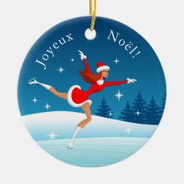 Adorno De Cerámica Artistique de patinage joyeux Noël Ornament