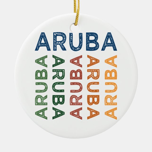 Adorno De Cerámica Aruba Cute Colorful (Frente)