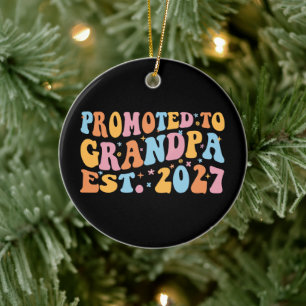 Adorno De Cerámica Ascendido a Abuelo Est 2027 Nuevo Papá