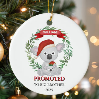 Adorno De Cerámica Ascendido a hermanos mayores koalas personalizados