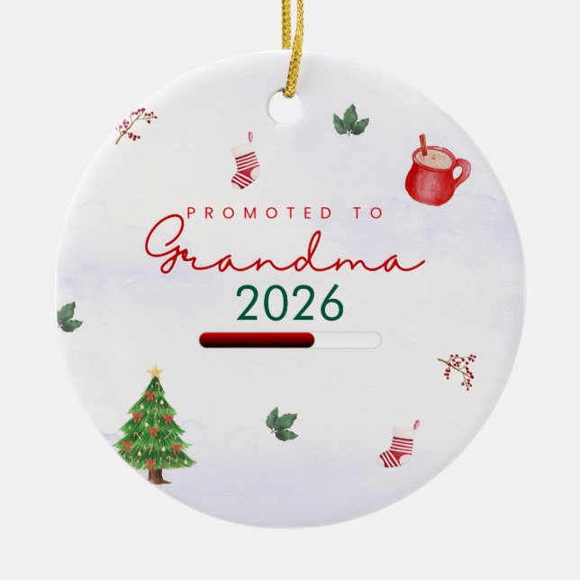 Adorno De Cerámica Ascendido a la abuela (Frente)