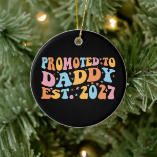 Adorno De Cerámica Ascendido a Papá Est 2027 Anuncio de Nuevo Papá