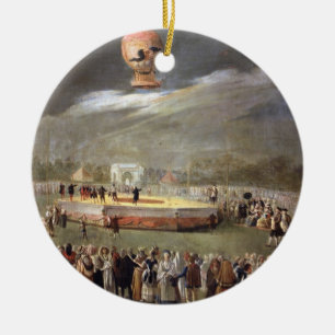 Adorno De Cerámica Ascensión en globo en los jardines de Aranjuez, c