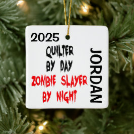 Adorno De Cerámica Asesino de Zombies Quilter PERSONALIZADO