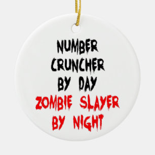 Adorno De Cerámica Asesino de Zombies Triturador de Números