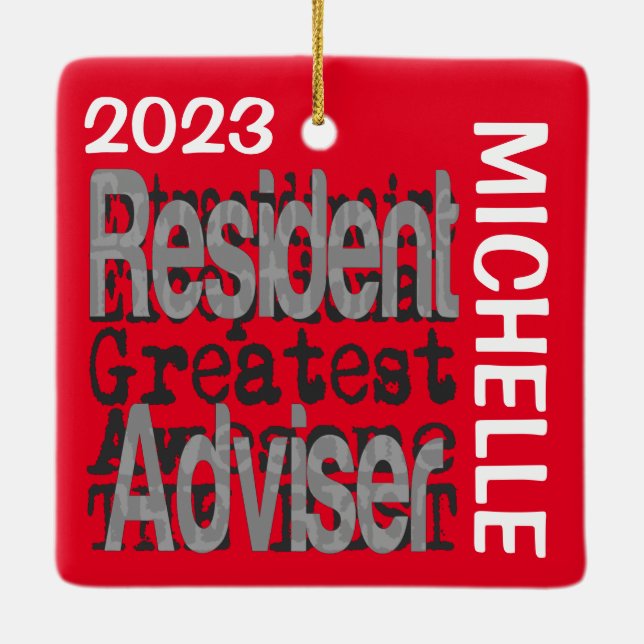 Adorno De Cerámica Asesor residente PERSONALIZADO extraordinario (Reverso)