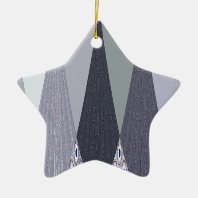 Adorno De Cerámica Ash Gray Chevron Dots Art Print (Frente)