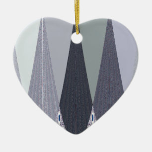 Adorno De Cerámica Ash Gray Chevron Dots Art Print