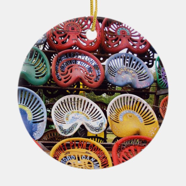 Adorno De Cerámica Asientos del tractor en la demostración del (Frente)