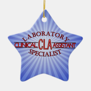ADORNO DE CERÁMICA ASISTENTE DE LABORATORIO CLÍNICO DE LOGO LAB CLA