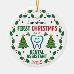 Adorno De Cerámica Asistente dental personalizado primer árbol de Nav