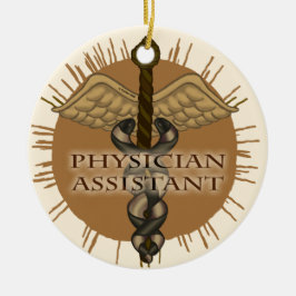 Adorno De Cerámica Asistente Médico Caduceo