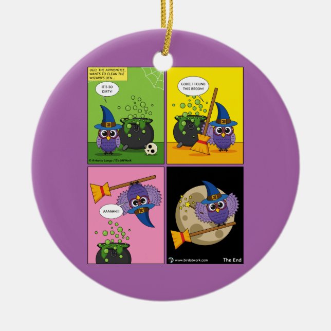 Adorno De Cerámica Asistente para aprendices - Cómic de limpieza (Frente)