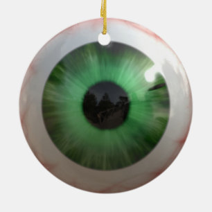 Adorno De Cerámica Asombroso Eyeball Verde