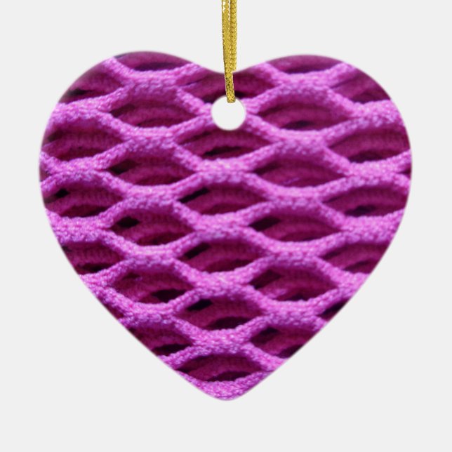 Adorno De Cerámica Aspecto de crochet rosa (Frente)