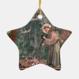 Adorno De Cerámica Assisi, St Francis y los pájaros