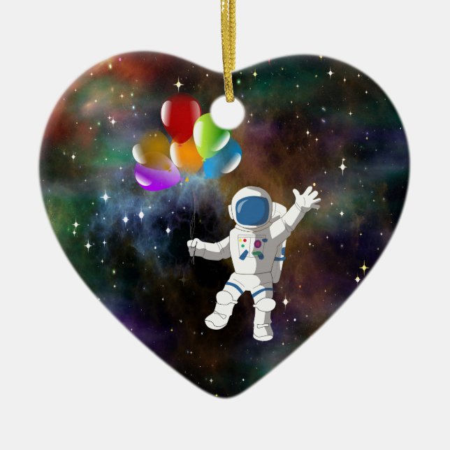 Adorno De Cerámica Astronauta con globos (Frente)
