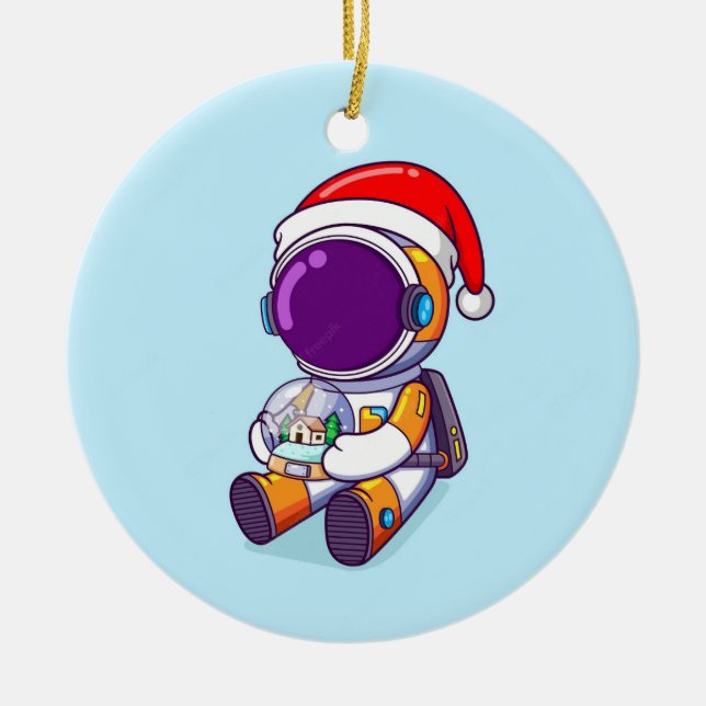 Adorno De Cerámica astronauta de navidades de honor (Frente)