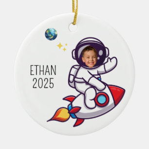 Adorno De Cerámica Astronauta personalizado foto para niños, niños de