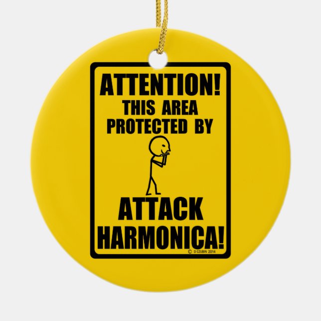 Adorno De Cerámica Atacar a Harmonica (Frente)