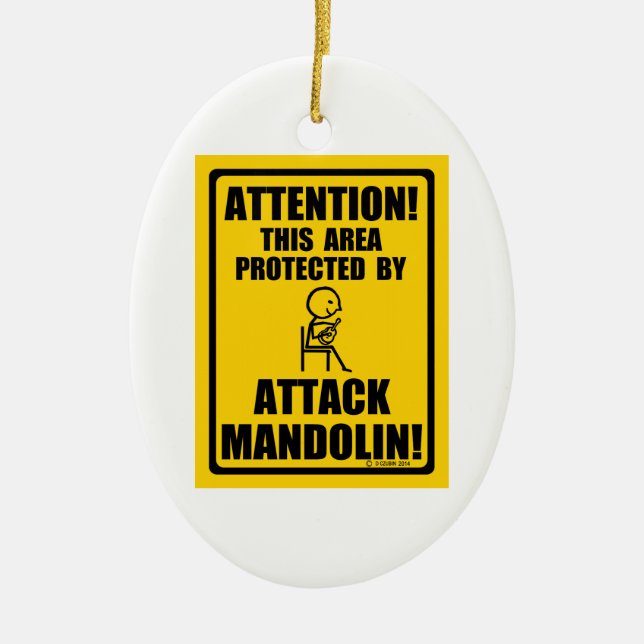 Adorno De Cerámica Atacar a Mandolin (Frente)